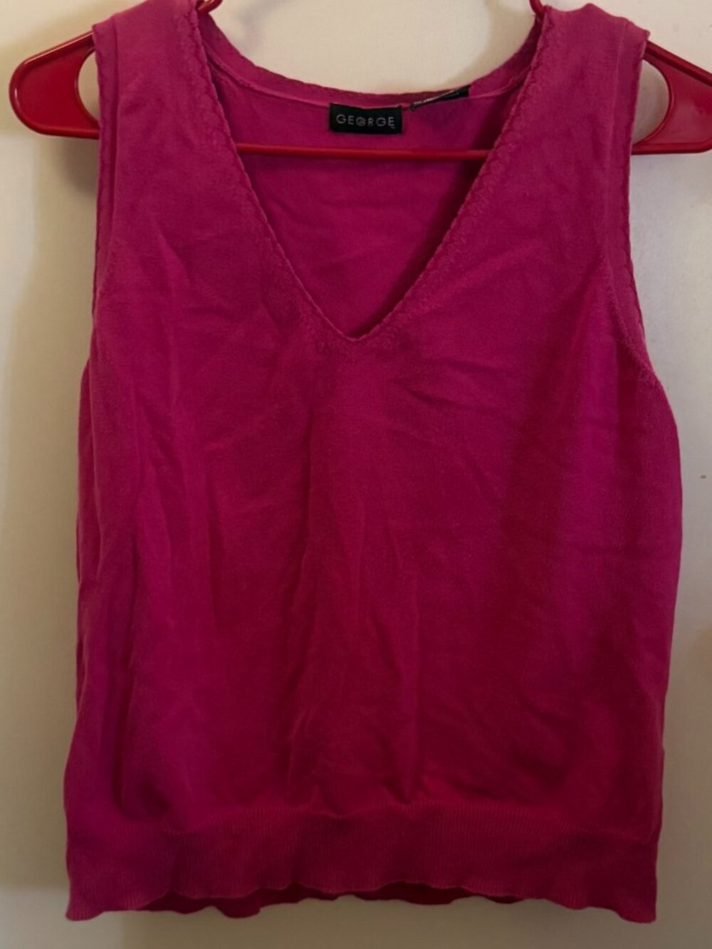 George Hot Pink Sweater Vest W XL